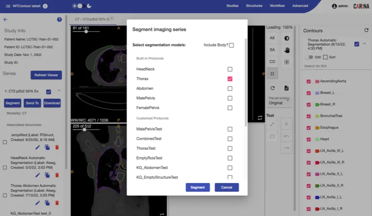 INTContour native web interface for browser-based contouring